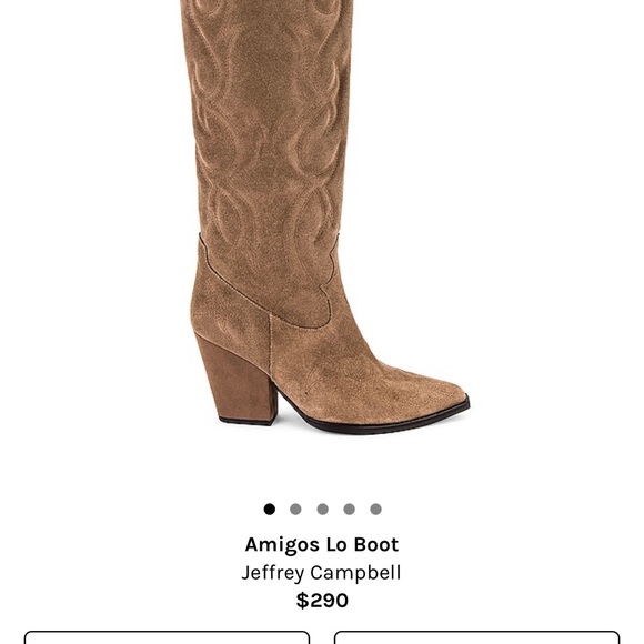 **Brand New** Jeffery Campbell Knee High Tan Suede Heeled Boots - Picture 7 of 9